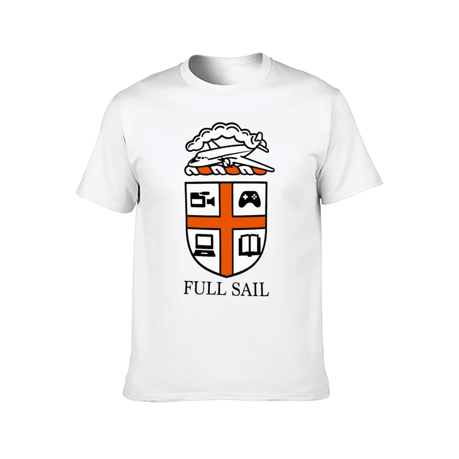 Full Sail Brown University (text) T-Shirt blue archive oversized graphic tee men clothes