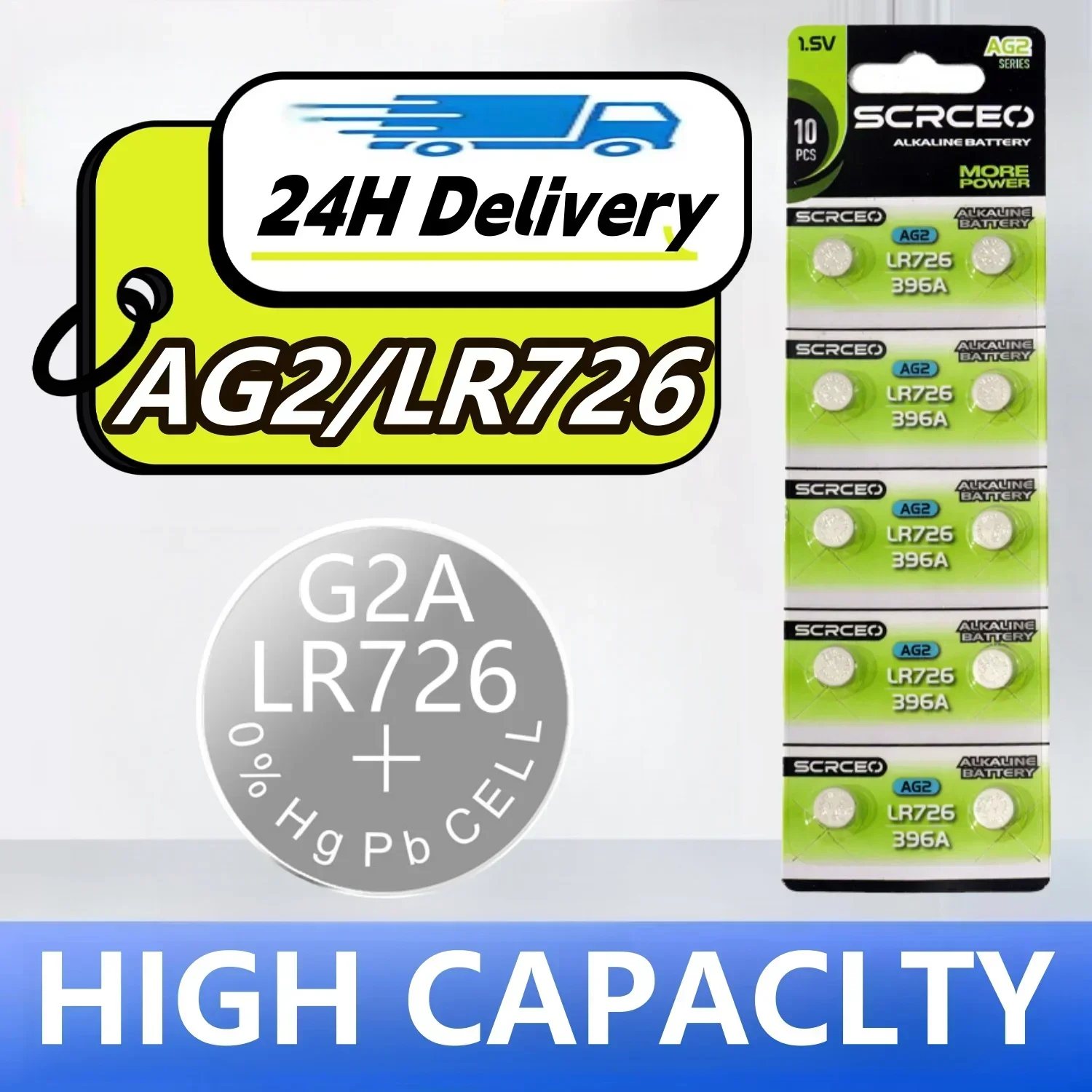 2-50PCS 1.55V AG2 Alkaline Button Battery LR726 397 396A SR726 SR726SW LR59 SR59 396 Button Battery For Watch Toys Remote Cell