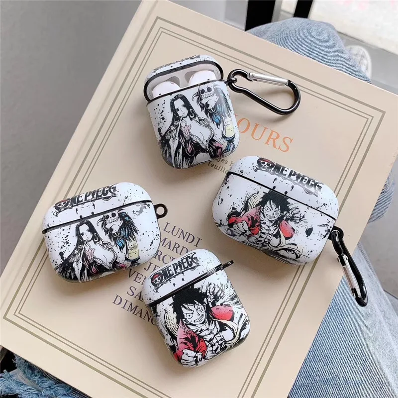 One Piece Ink Series Luffy Roronoa Zoro Airpods Pro 1 2 Earphone Shell Shanks Hancock Airpods 3 Headphone Protective Case Gift