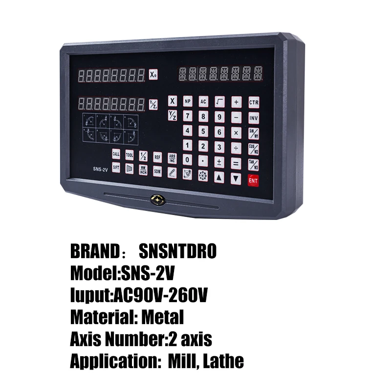 SNS-2V 2 Axis DRO Digital Readout AC110V/220V Display and 2 Pieces 50-800mm 5/1um Linear Scale Encoder For Milling Lathe Machine