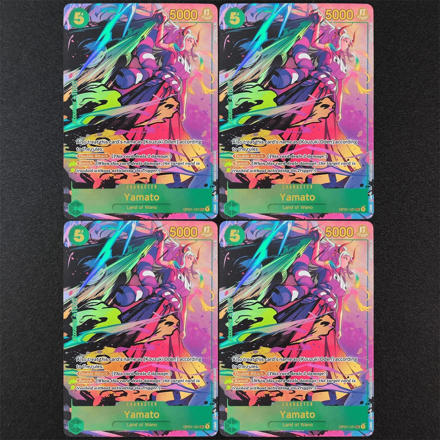 DIY Proxy One Piece TCG Englisch OP01-121 Yamato Alternative Art SP SEC Charakter Grüne Spielkarte Sammlerstück
