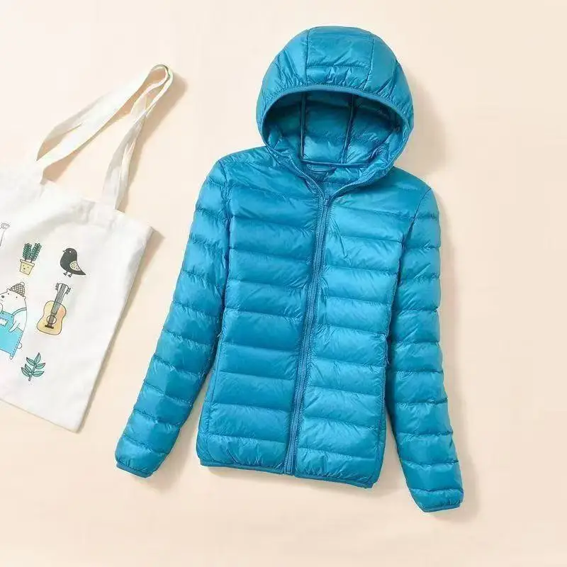 

Ультралегкая утепленная хлопковая куртка для женщин с капюшоном, приталенная, универсальная, модная повседневная одежда для весеннего сезона