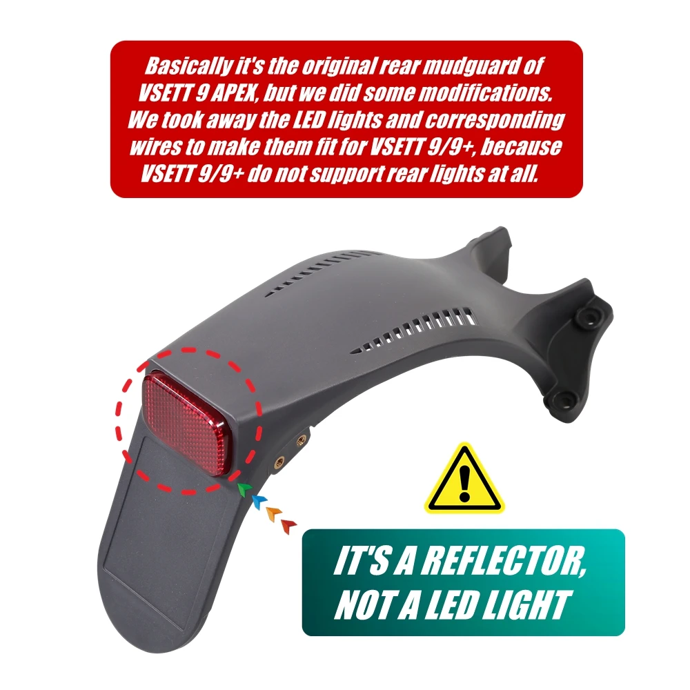 Modified APEX Rear Mudguard for VSETT 9 9+ Plus Electric Scooter Fender Wheel Cover Tyre Wing Mud Guard Splash Board MACURY