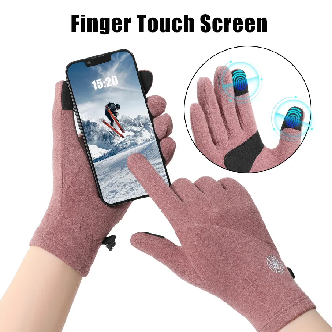 Winter Warm Ski Glove Lining Soft Touch Screen Gloves Unisex Outdoor Cycling Running Gloves Lady Cold-proof Gloves