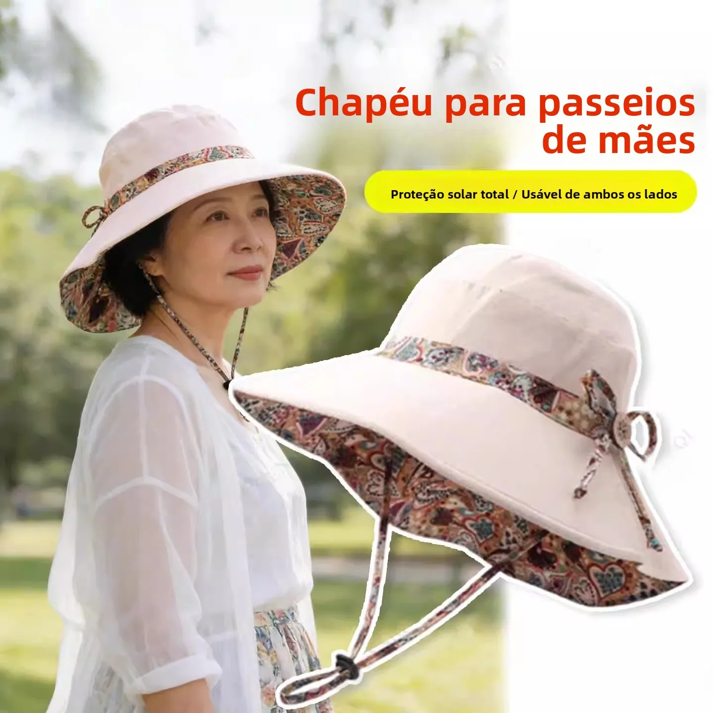 double-sided-wearable-sunshade-fishing-cap-elegant-lady's-walking-hat-fashionable-summer-hat-for-grandma-and-old-lady