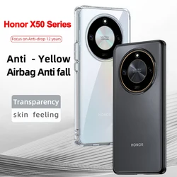 Case for Huawei Honor Magic 6 Lite X9B 5G Clear Back Cover TPU Silicone Frame Matte Translucent Hard PC Shockproof Airbag Capa