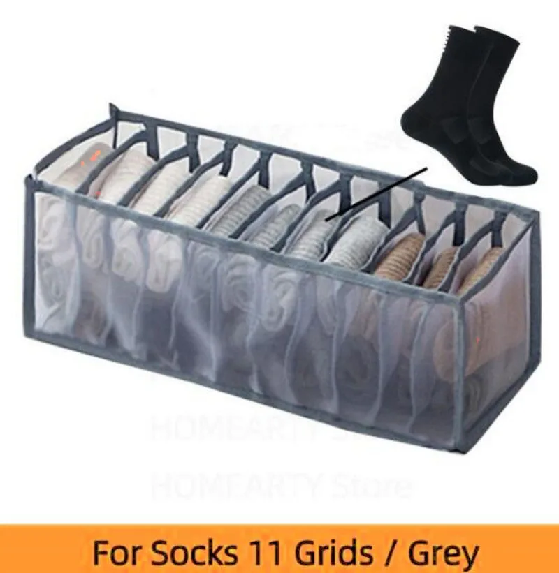 Socks Storage Box Tights Organizer Cabinet Close-Fitting clothing Wardrobe Storage Organizer Box Foldable Without Cover D3