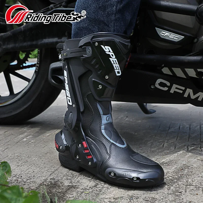 Riding Tribe Motorcycle Boots for Men Motocross Racing Boots Motorbike Shoes Botas Moto Riding Boots To Protect Motorcyclists