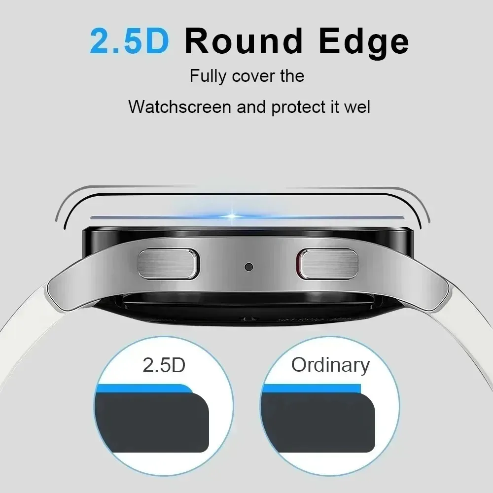 HD Clear Tempered Glass Screen Protector For Galaxy Watch6 40 44mm Classic 43 47mm 2Pcs Impact Resistant