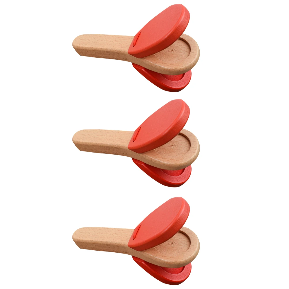 

3Pcs Kids Wooden Rattle Board Educational Baby Castanet Enhances Sensory Learning Compact Design Easy Grip Child Development