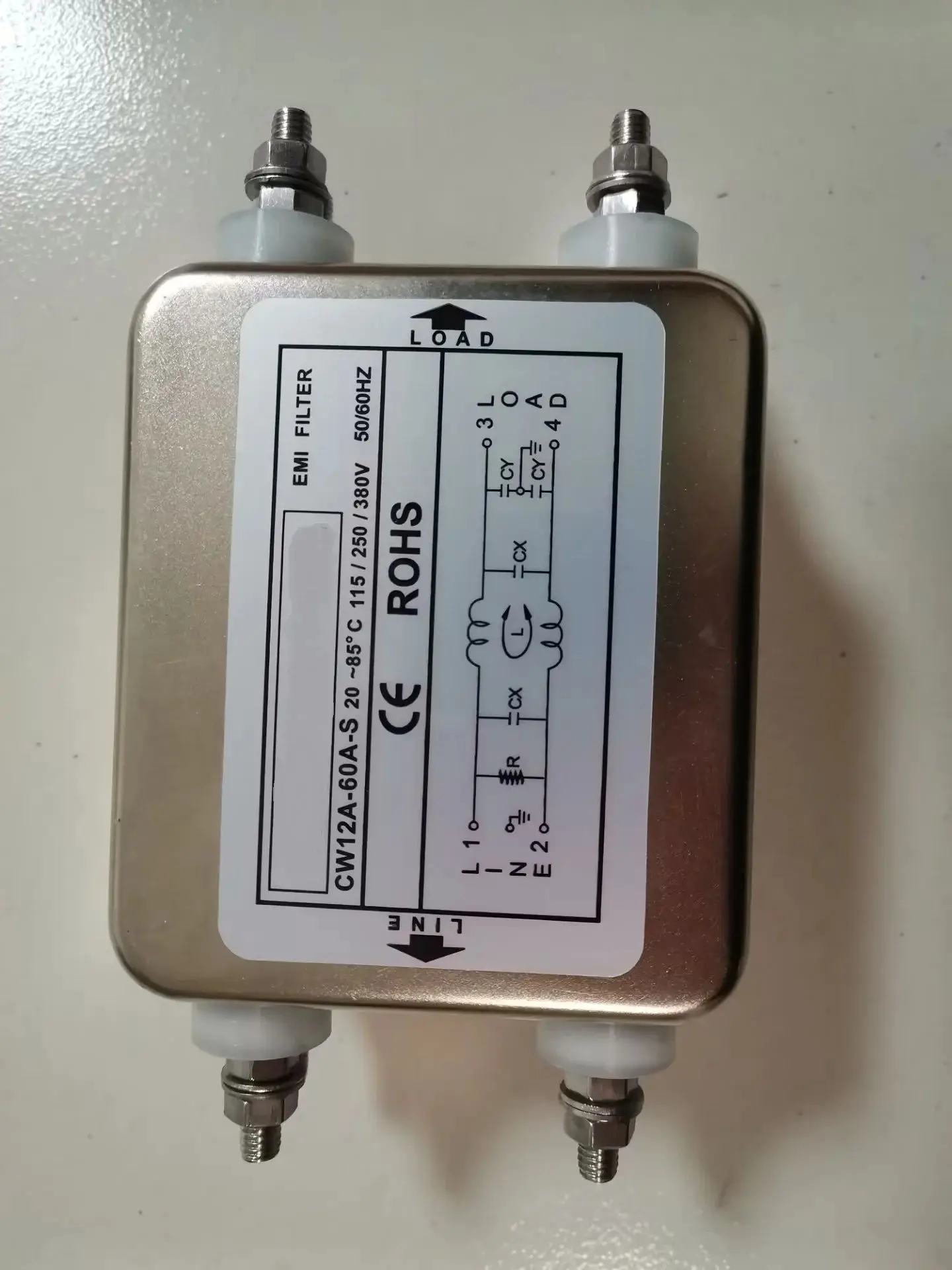 CW12A-60A-S single phase power EMI filter noise filter 30A 40A 50A 60A 115V 250V 380V