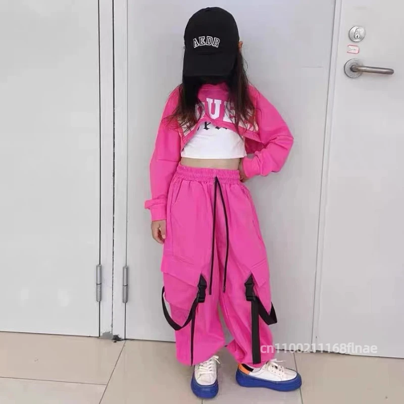 Girls' Jazz Dance Performance Costumes, Girls' Hip Hop Set, Girls' Umbilical Clothing, Street Dance Performance Trendy Clothing