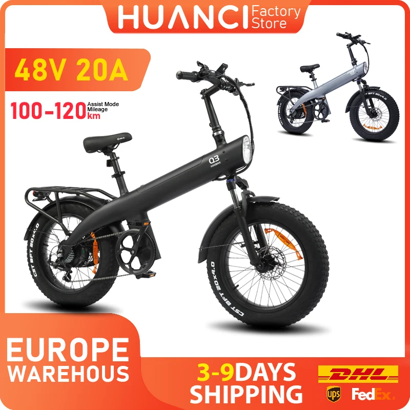 

HUANCI Q3 off-road Electric Bike 48V20AH electric bicycle adults ebike mountain e bike electric bikes 20 inch fat tires Ebikes