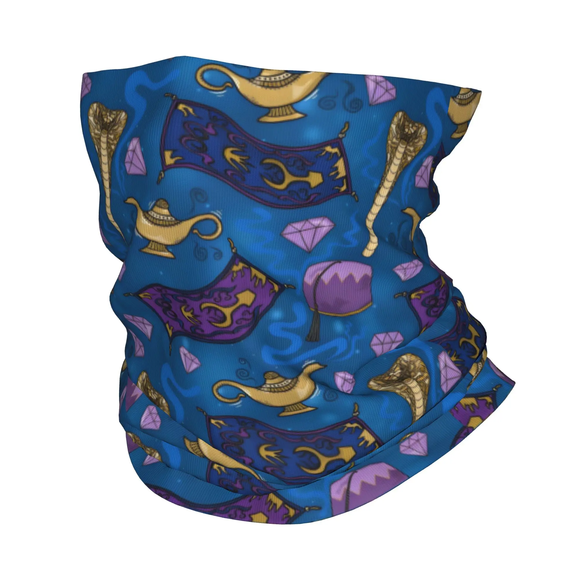 Custom Retro Genie Lamp Winter Headband Neck Warmer Women Men Hiking Running Tube Scarf A-Aladdin Movie Face Bandana Gaiter