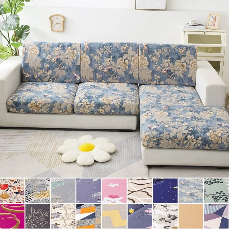 

Floral Printed Stretch Sofa Cover Slipcovers L Shape Couch Protector Washable Anti Slip for Pets Living Room Bedroom Sofa Decor