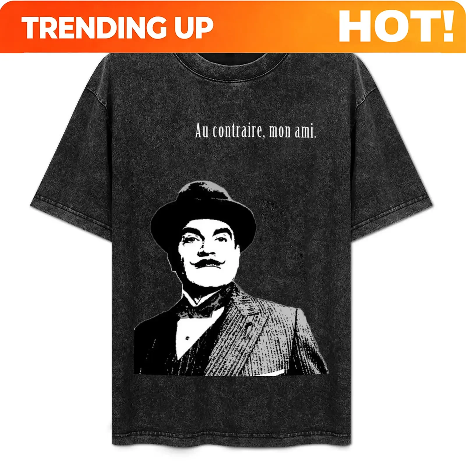 Customization Hercule Poirot T-Shirt Man T Shirts High Quality Luxury Brand T Shirt Man Plain T-Shirt