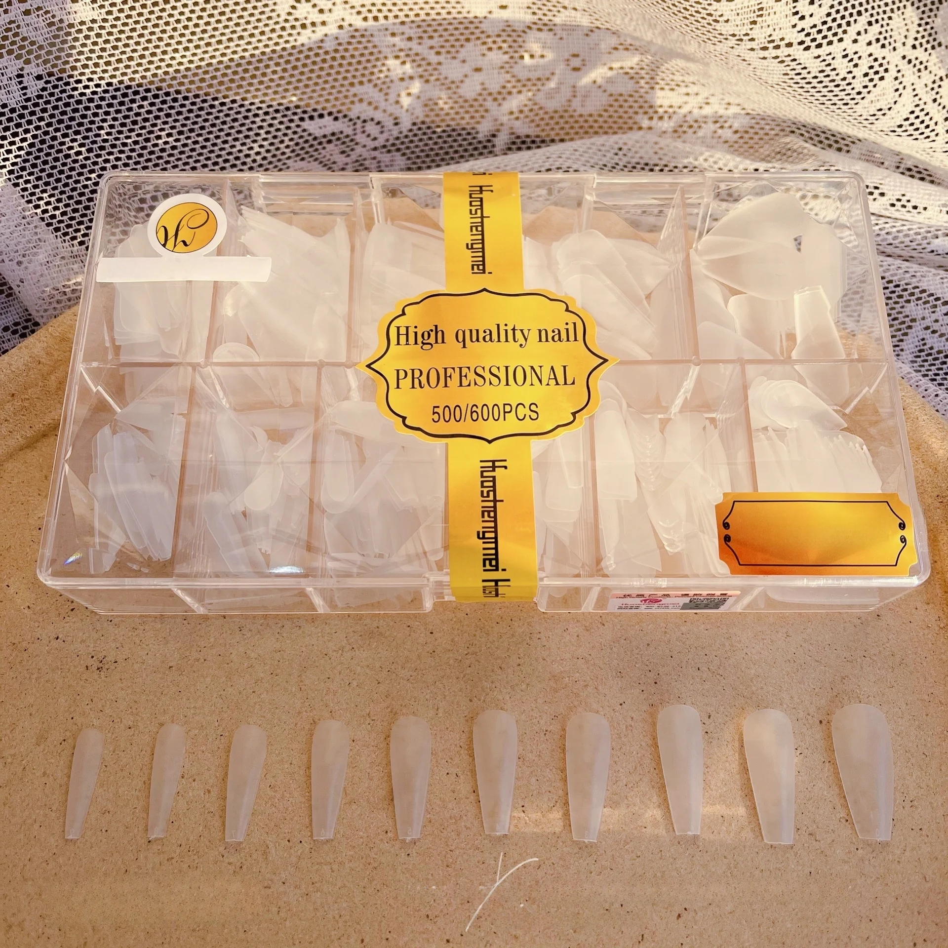 

Faionable Новое поступление, матовые накладные типсы, длинный Т-образный невидимый дизайн, полное покрытие, инструменты для дизайна ногтей с каплями воды