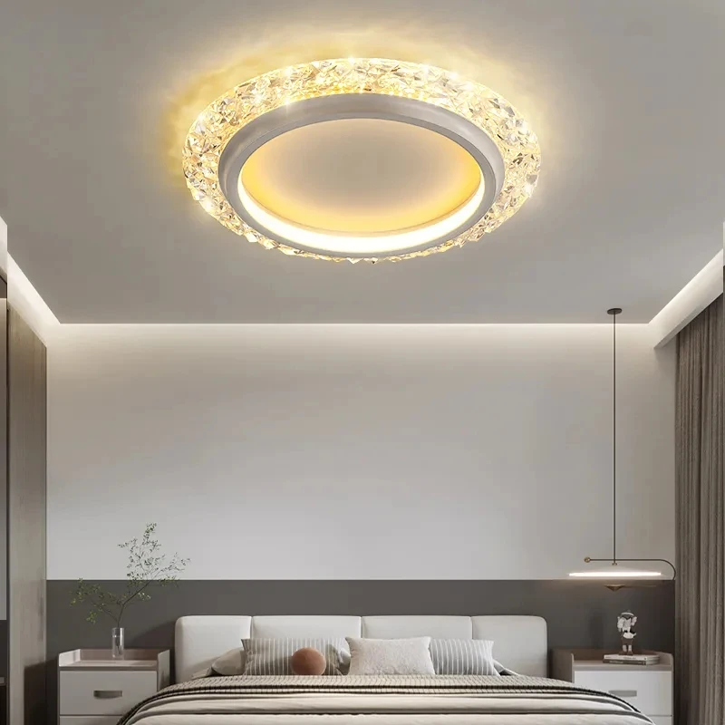 Imagem -03 - Acrílico Moderno Rodada Led Lâmpada do Teto Atmosfera Minimalista Home Fashion Lustres de Ouro Nordic Quarto Criativo Luminária