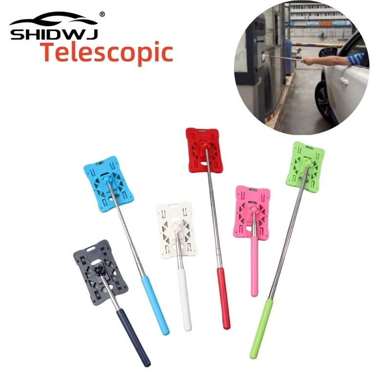 1Pcs Contactless Car Toll Card Stick Telescopic Parking Toll Swiping Sticks Paying Rod Adjustable Touch N Go Stick Holder