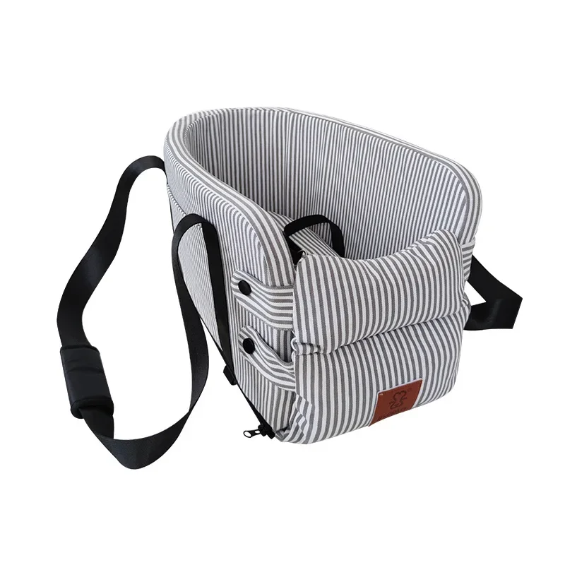 

Dog Carrier Car Central Control Pet Safety Seat Dog House Cushion Pet Car Supplies Cat Mat Dog Car Seat Dog Nest Striped