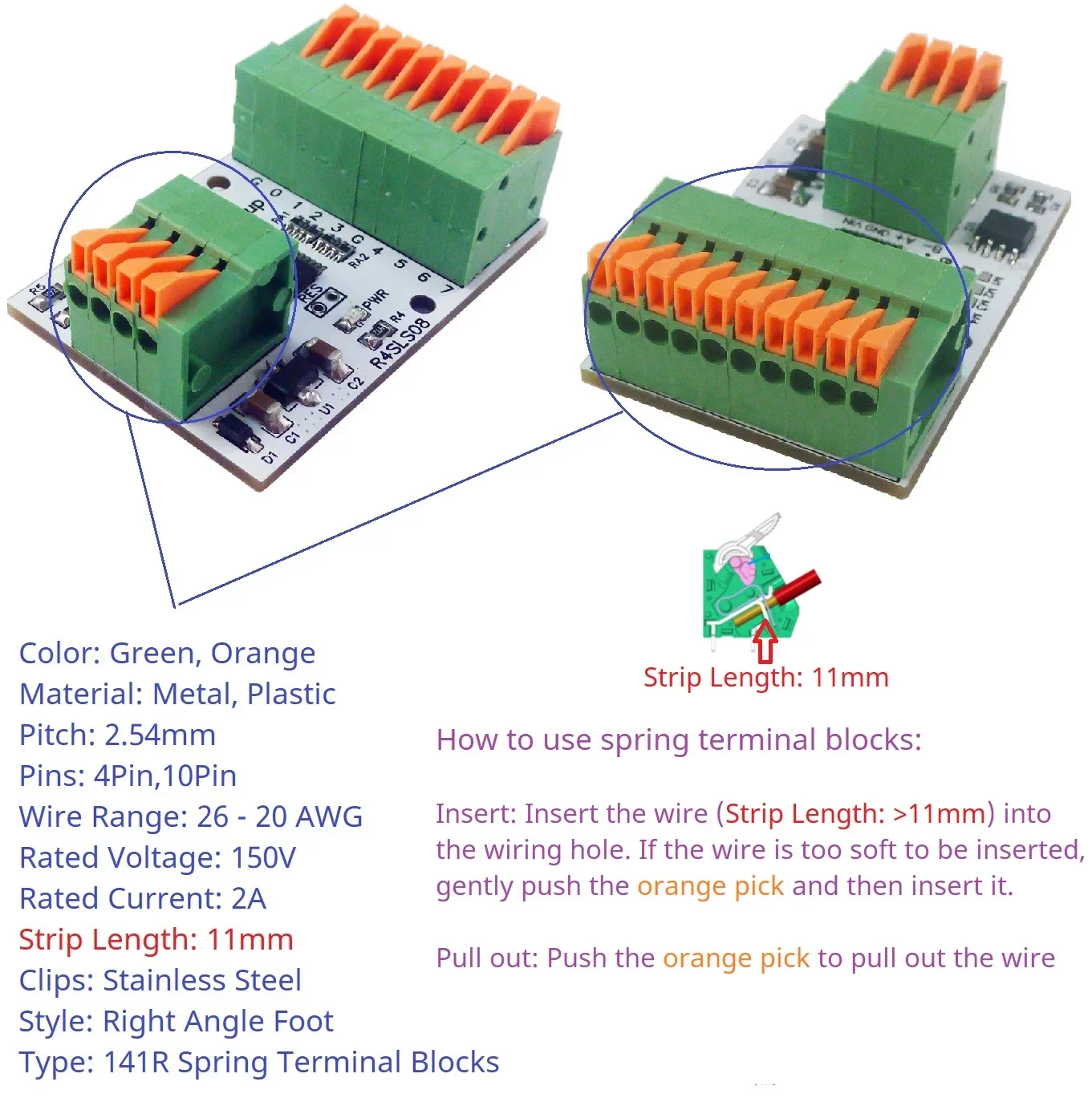 8CH Multipurpose RS485 Modbus Rtu Digital IO Module 141R Spring Terminal Block Master-slave Digital Collection Control R4SLS08