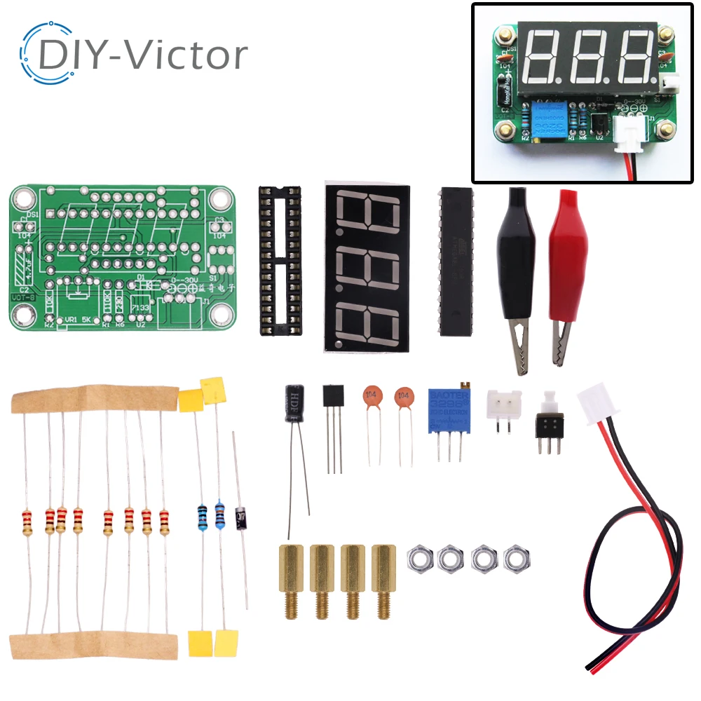 1 Set DC 3.5 ~ 25V VOT-8 DIY Voltmeter Kit Voltage Meter DIY Electronic Production Suite DC 0~30V