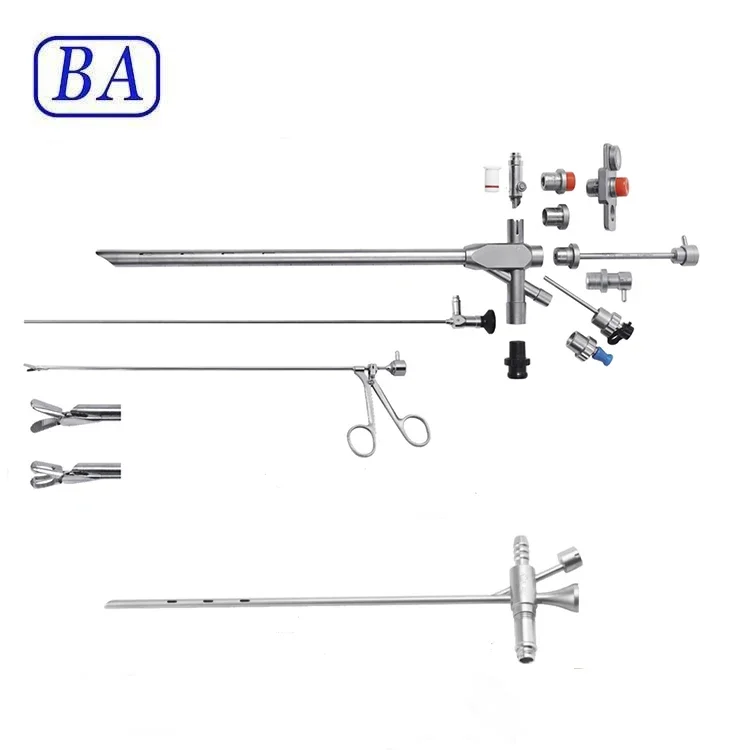 ENT rigid bronchoscope tube with fiber set