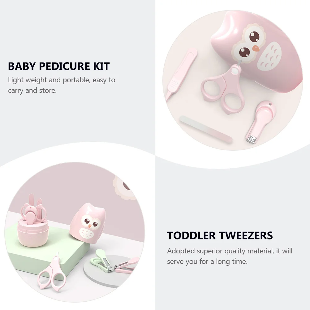 

1 set Nail Clippers Set Infant Grooming Tool Toddler Scissors Glass Tweezers File Lightweight Portable Nail Care Kit