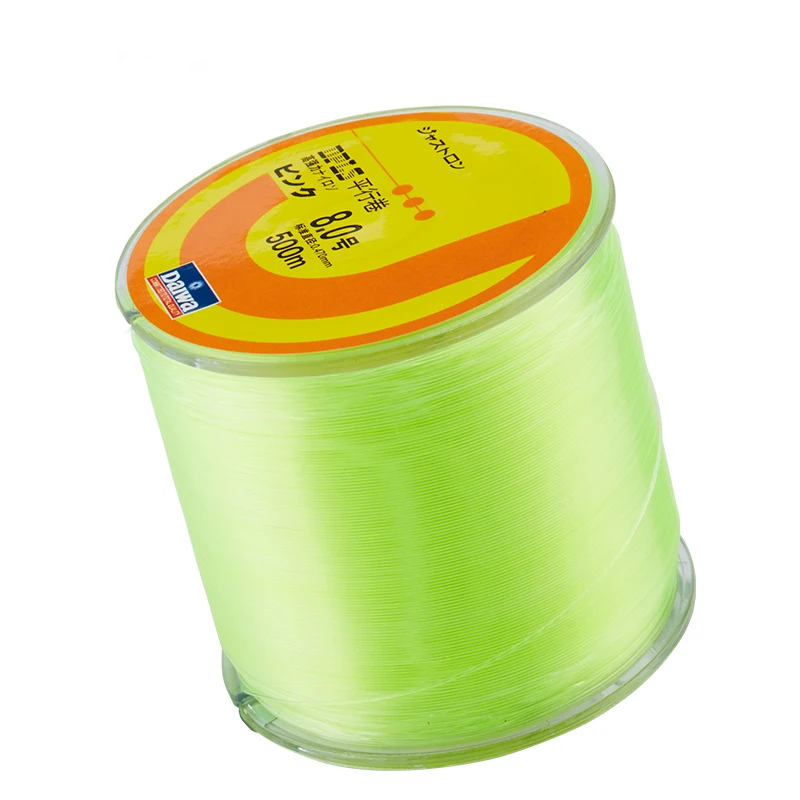 Gloednieuwe 500 m Nylon Vislijn Super Sterke 100 m Japan Merk Vislijn Nylon 2LB-40LB 7 Kleuren Monofilament Hoofdlijn