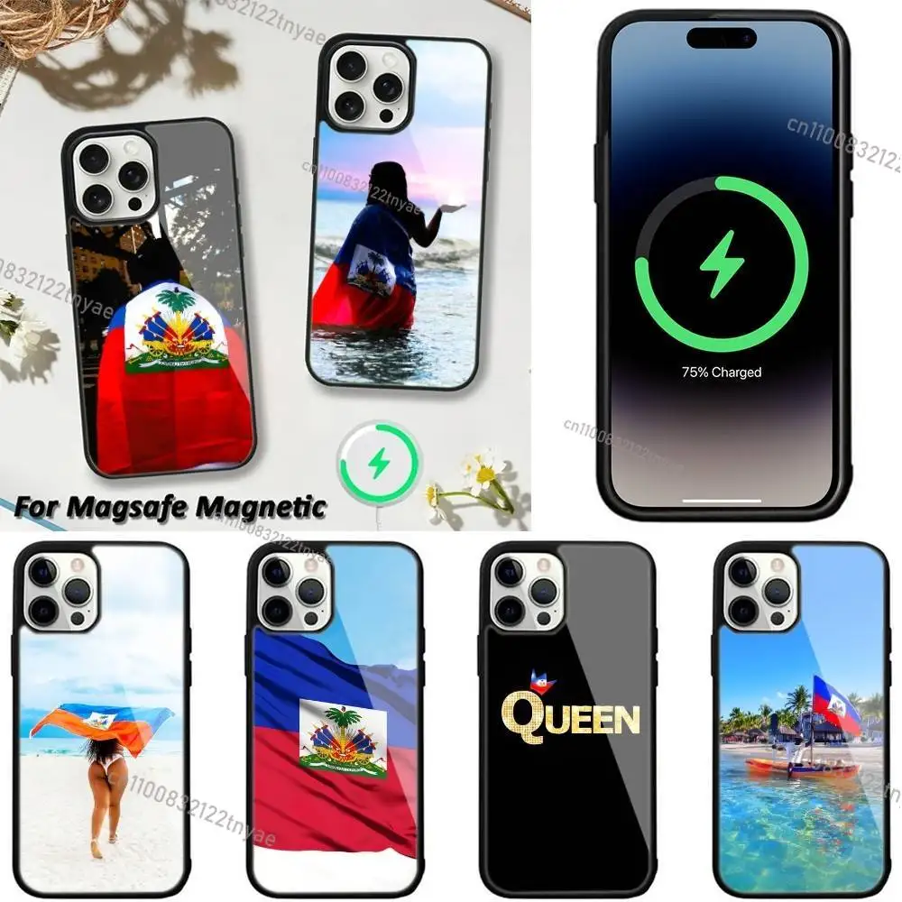 

Flag of Haiti Haitian Phone Case For iPhone 16,14,11,17,13,15,12,Air,Plus,Pro,Max,E,Mini Frosted for MagSafe Magnetic