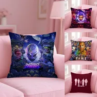 Hot New Chris Brown Rapper Pillow Case Anti-dustmite Pillowcase Invisible Zipper Silky Short Plush Sofa Cushion Cover