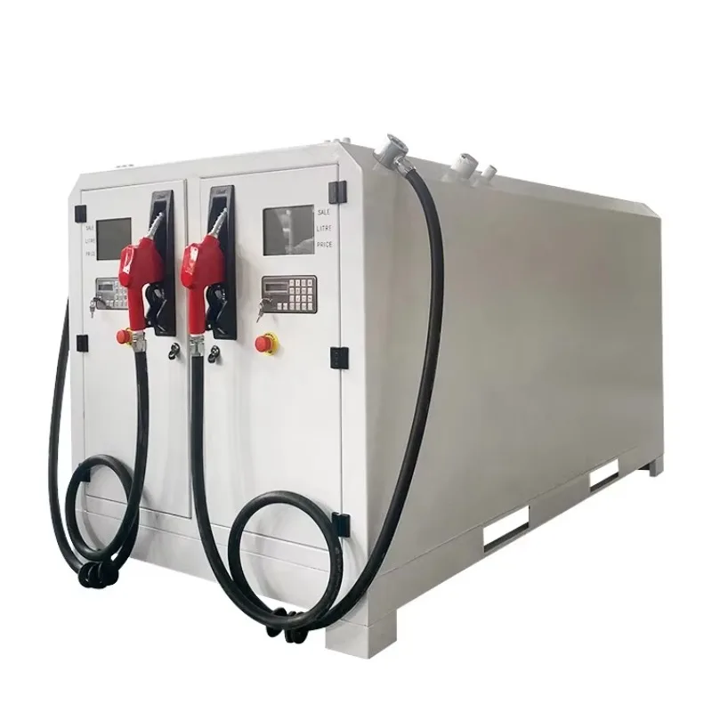 Portable Fuel Station 220v 750W Electric Oil Diesel Dispenser Pump Mobile Gas Station With 2000L Fuel Tank