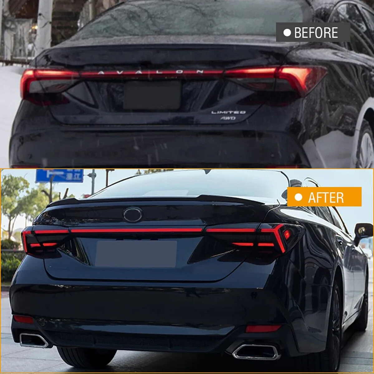 

Задние фонари для Toyota Avalon 2019-2023, дымчатые светодиодные задние фонари, комплект левого и правого, Plug and Play