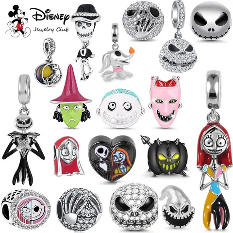 Miniso Disney le cauchemar sur la réveillon de noël breloques perles ajustement Original 925 Bracelet en argent collier bijoux à bricoler soi-même accessoires cadeau