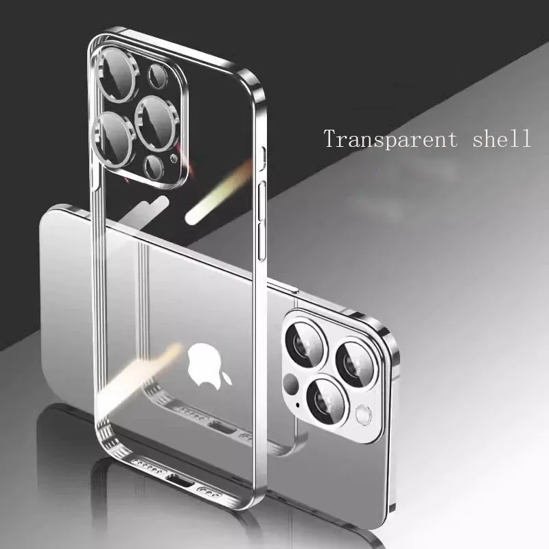

Funda de teléfono de vidrio templado transparente para iPhone 16 Pro 16 Plus parachoques a prueba de golpes cubierta transpar