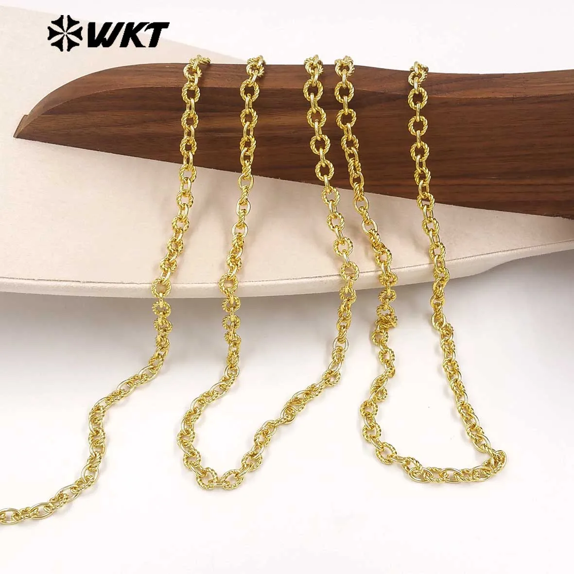 WT-BC277 Texture Fine Yellow Brass Chain Accessory Five Meters Forsale For Bracelet Or Necklace Crafts Making