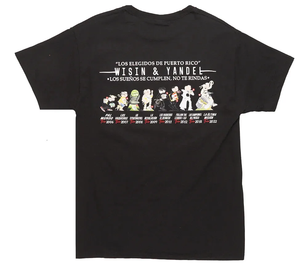 Wisin & Yandel, los sueños se hacen realidad, no te desalientes, camiseta negra de Raggaeton