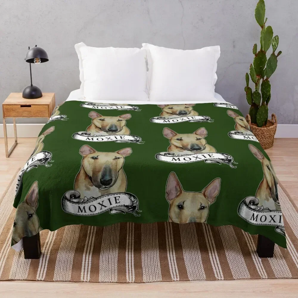 

Moxie Bull Terrier Throw Blanket Plush Picnic Comforter Sofa Quilt Blankets