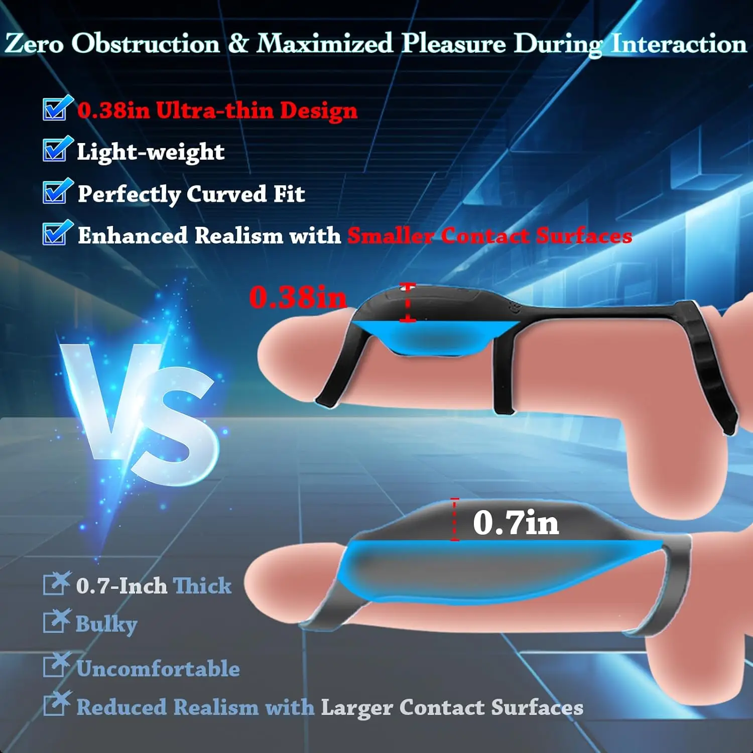 HESEKS Wearable Sleeve for Vibrating Cock Ring Vibrator Penis Testicles Delay Trainer G Spot Stimulator Sex Toys for Men Adults