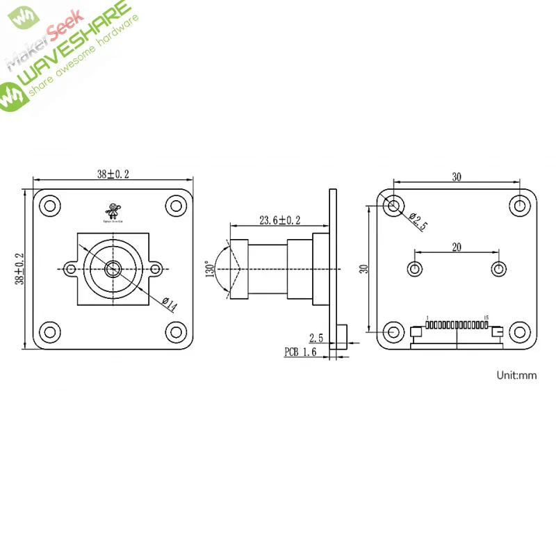 

SKU-32427 Waveshare IMX296 1.6MP M12 Mono Camera, Global Shutter, Supports Raspberry Pi Series Boards