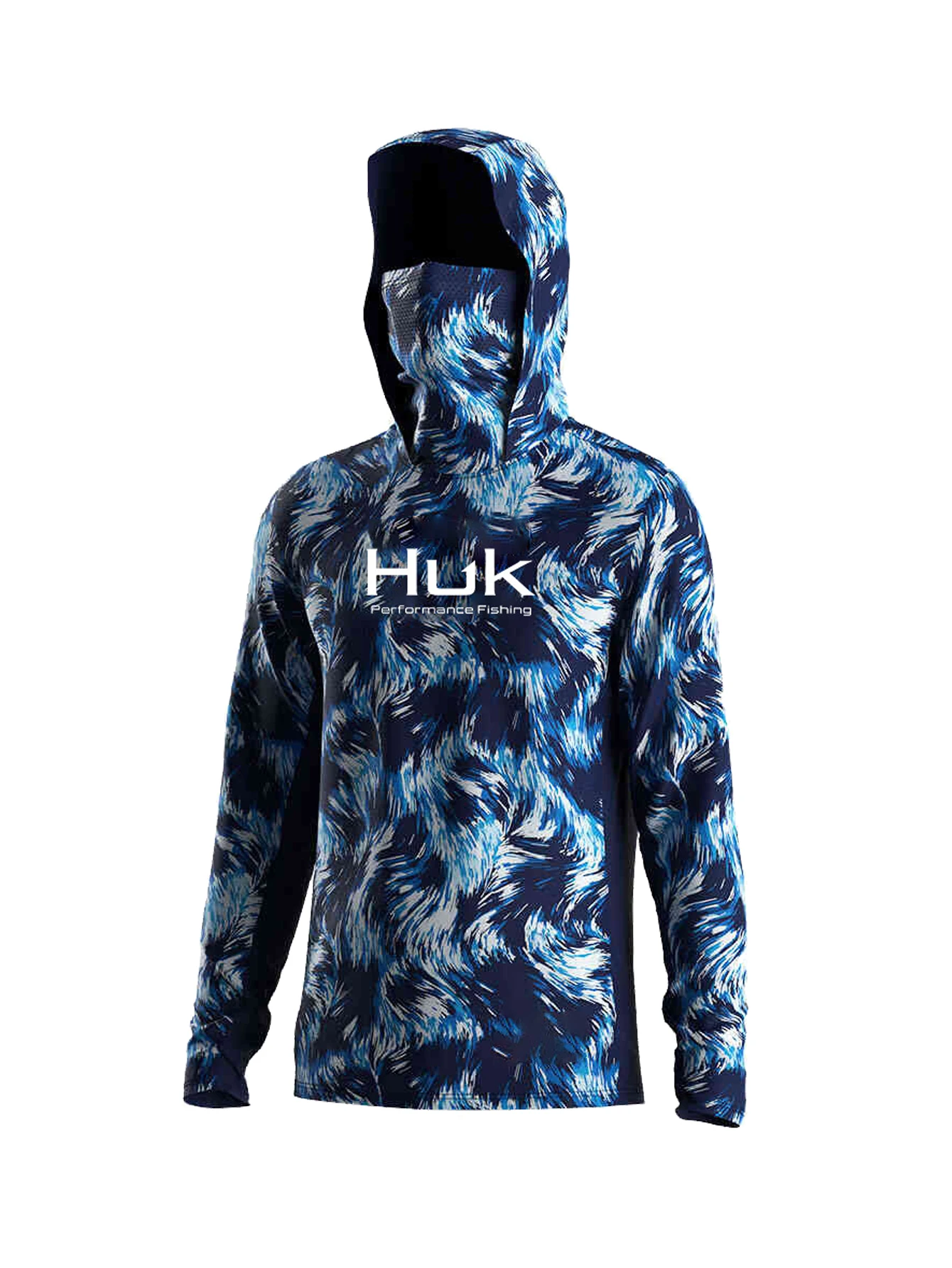 Long Sleeve Fishing Shirts Men Sun Protection Hoodie Mask All-in-one Fishing Clothing Hunting Camping Angling T-shirt Upf view 2