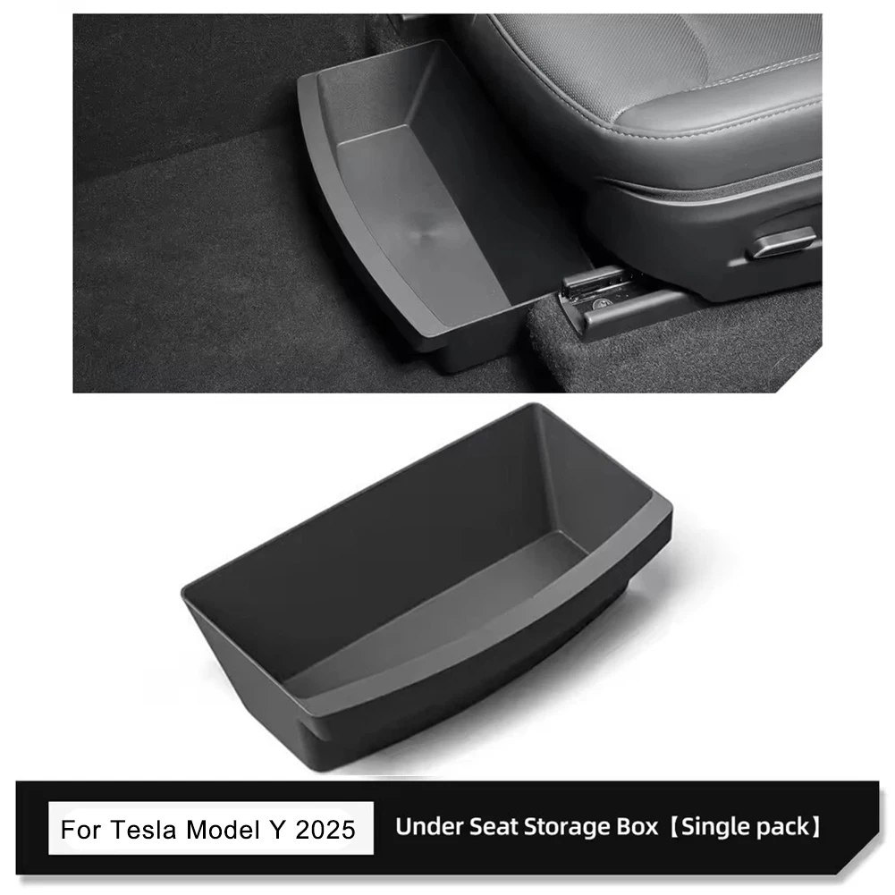 

Car Front Seats Under Seat Drawer TPE Storage Box For Tesla New For Model Y 2025 TPE Under-seat Storage Box Car Accessories