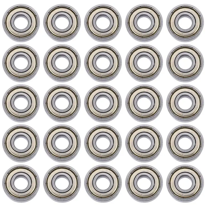 

N96R 25Pcs 608 ZZ Ball Bearings, 608Zz Metal Double Shielded Miniature Deep Groove Skateboard Ball Bearings (8Mm X 22Mm X 7Mm)