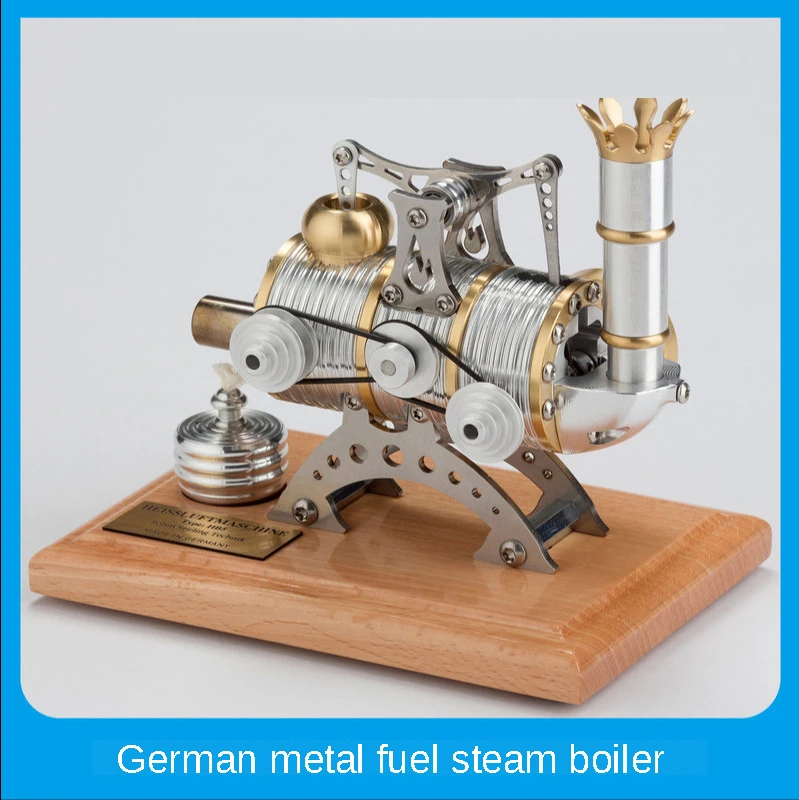 Mini Stirling Engine Steam Boiler Power Pump All-metal Linkage DIY Assembly Movable Metal Mechanical Engine Toy Men Kids Gifts