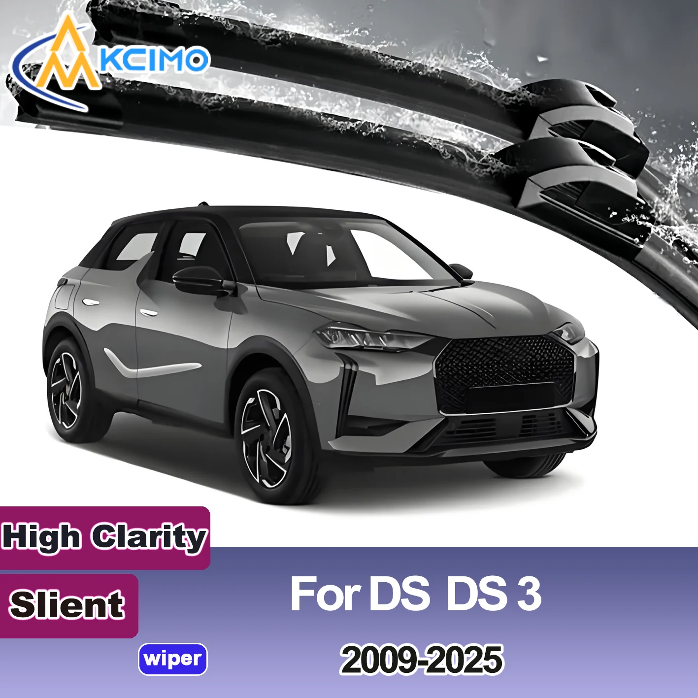

2PCS New Front Windshield Wiper Blade for DS DS 3 2009-2025 Citroën DS3 (2009-2016)、DS 3 Crossback (2018-2022) Front Windshield