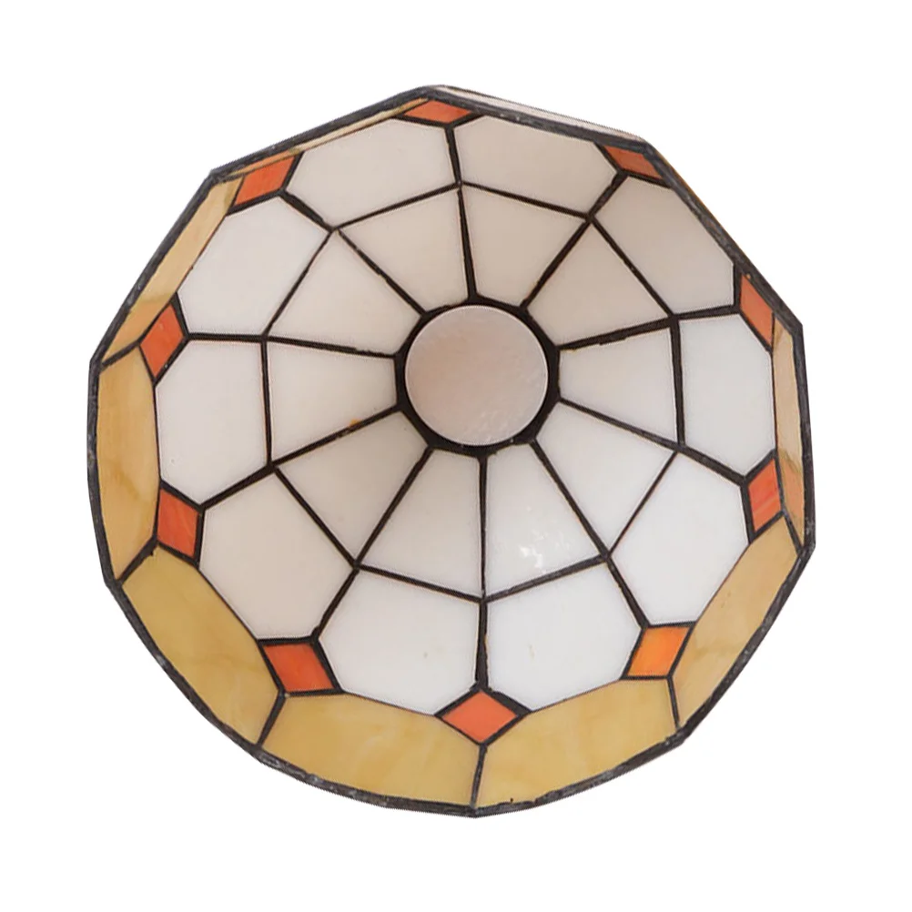 عاكس الضوء الزجاجي الرجعية رائعة النمط الأوروبي اللون الأصفر غرفة نوم ديكور منتشر الإضاءة جو دافئ طبيعي #1