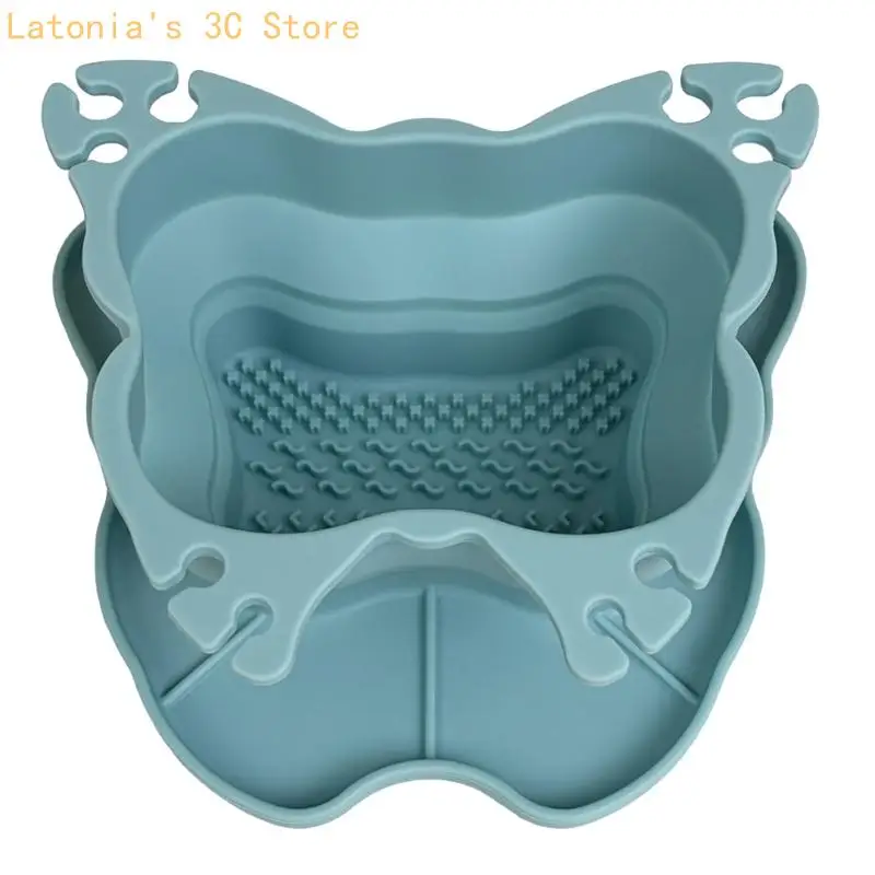 Make-up-Pinsel-Malpinsel-Spülbecher mit strukturierter Innenseite und Pinselhaltern X3UB – Detail 5