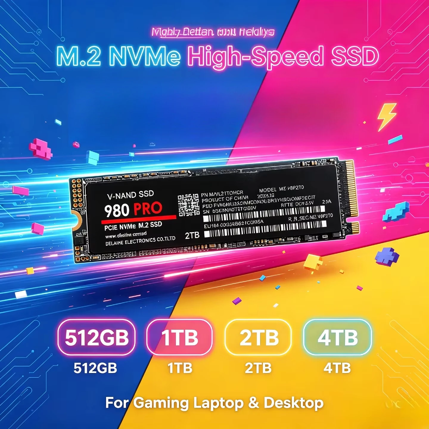 SSD Interno M.2 NVMe PCIe de 512GB 1TB 2TB 4TB, Sem Espera, Super Rápido para Jogos em Laptop e Desktop