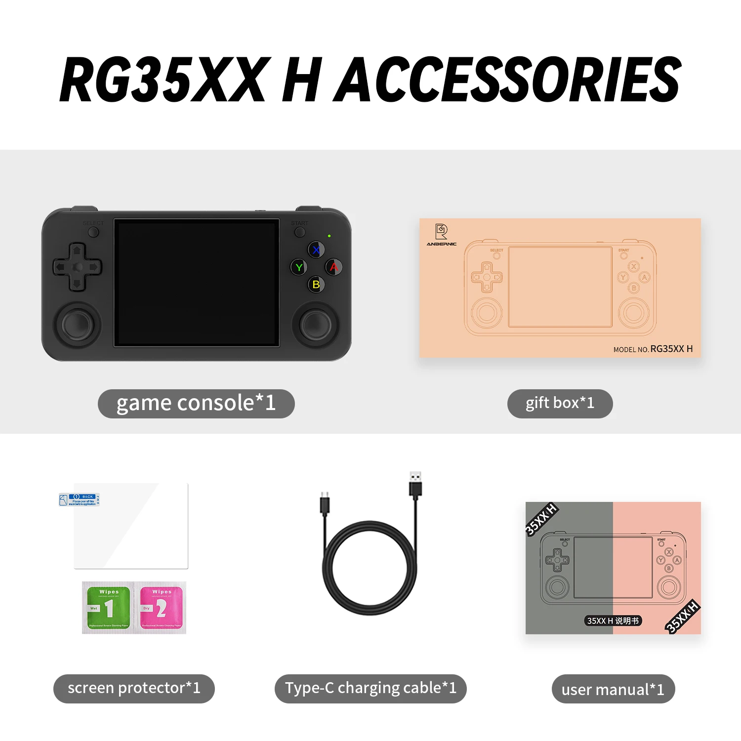 Anbernic RG35XX H Retro draagbare gamingconsole Dubbele joystick Ontwerp 3,5-inch IPS-scherm 3300 mAh Game Player HDMI-compatibel