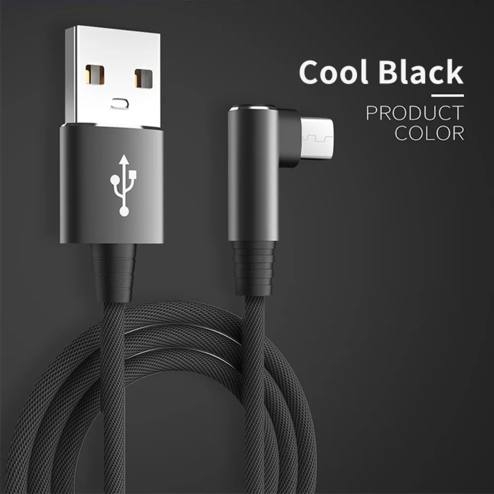 5A 5A Fast Charging Cable 90 Degree Angle Woven Shell Single Elbow USB Cable Single Elbow Black/Red/Blue Type C Charging Line